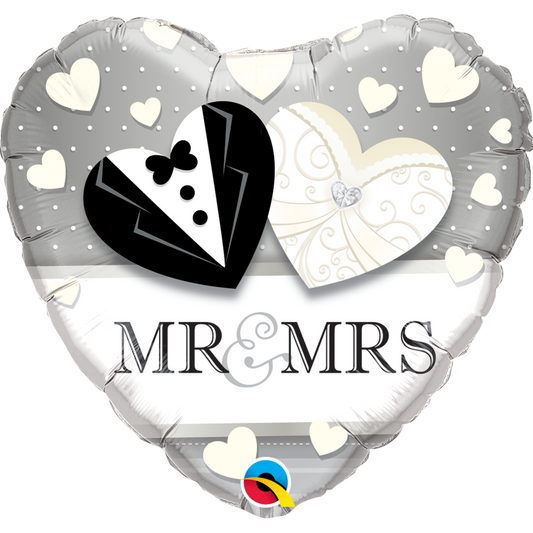 Mr & Mrs Heart Mylar