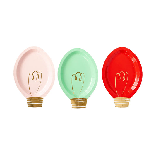SNOW FUN CHRISTMAS BULB SHAPED PLATE