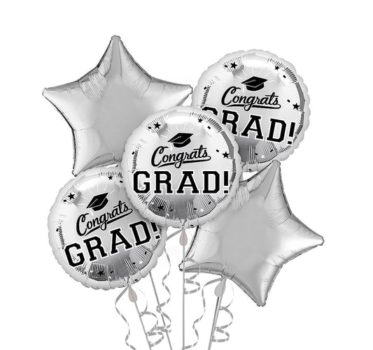Congrats Grad Silver Bouquet 5pc