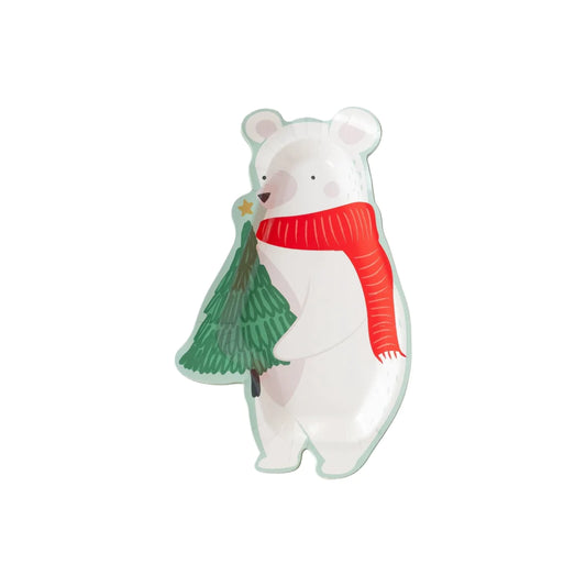 Polar Bear 11" Shaped Plates, Set of 8 Plates*