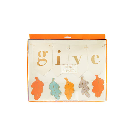 Give Thanks and Leaves Banner Set