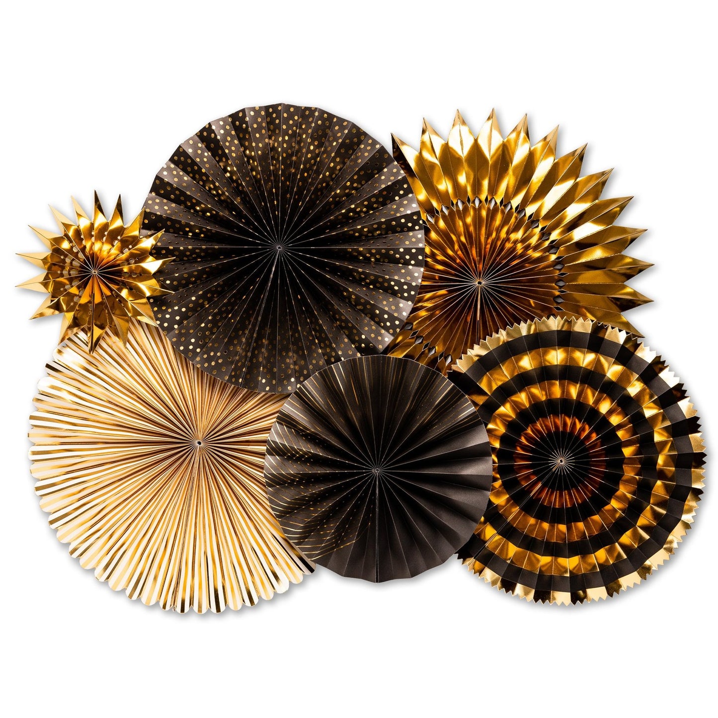 Happy New Year 2022 Black and Gold Foil Fans, Backdrop Ideas, NYE 2022 IDEAS