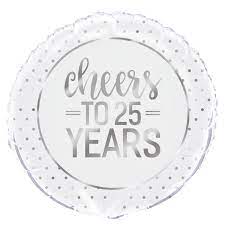 Cheers to 25 Years Silver Balloon