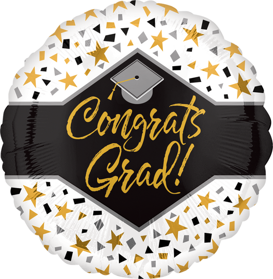 Black & Gold Stars Congrats Grad*