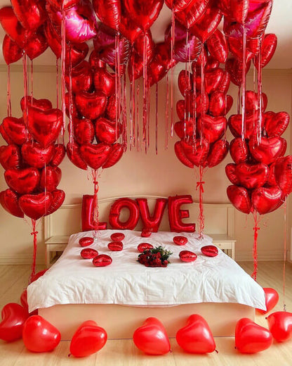 Room Filled With 7-Dozen Hearts of Love Package