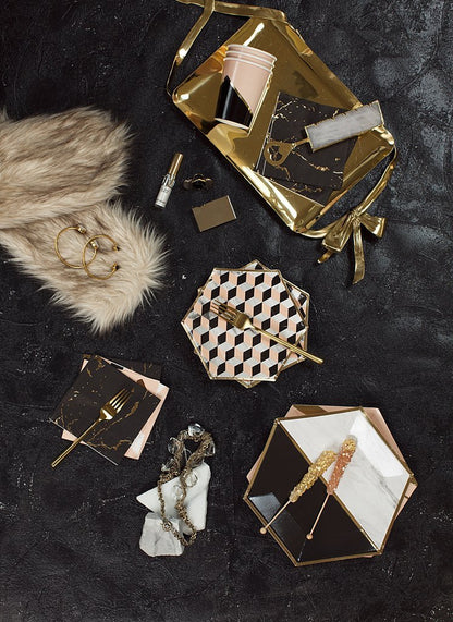 Vanity - Black Marble Cocktail Paper Napkins