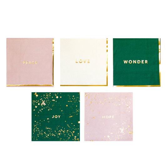 Well Wish - Multi-Colored Cocktail Napkin Boxed Set, 20 Count*