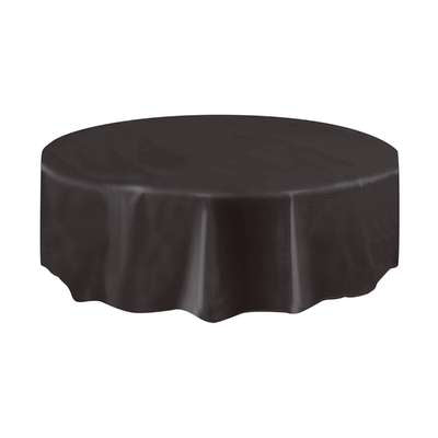 Round Solid Color Plastic 84'' Tablecovers