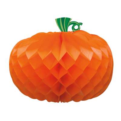Pumpkin Shaped Honeycomb Centerpiece 10.75"