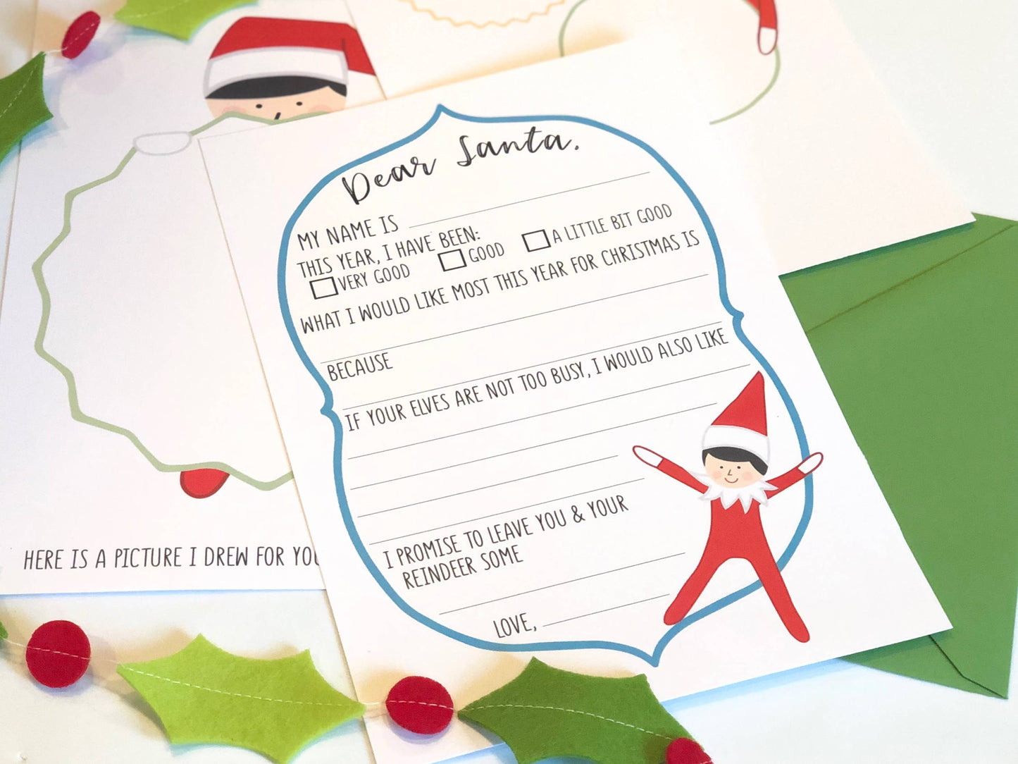 Elf on The Dear Santa Letter Set