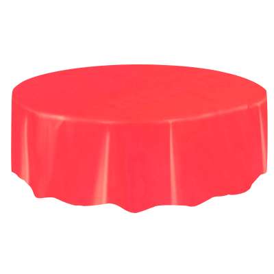 Round Solid Color Plastic 84'' Tablecovers