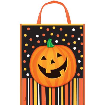 Smiling Pumpkin Tote Bag 12"x15"
