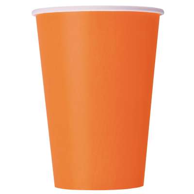 Orange Solid 12oz Paper Cups 10ct