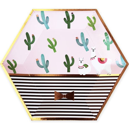 Cactus Llama Fiesta Party Plates