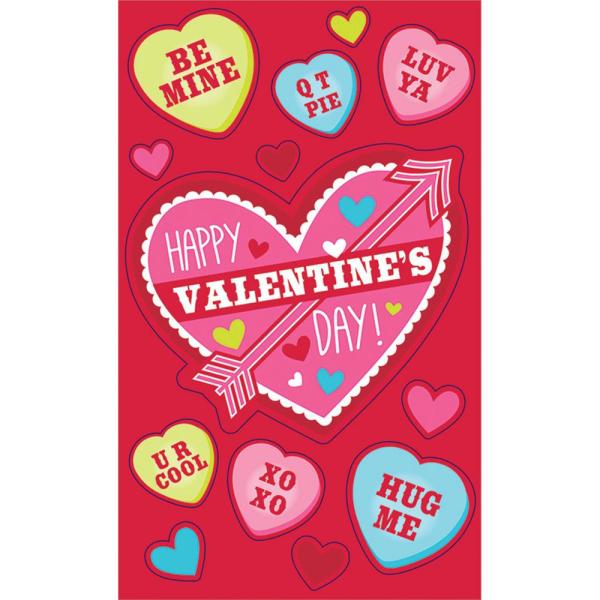 4 in. Valentine's Day Cards with Stickers (24-Count Pack)