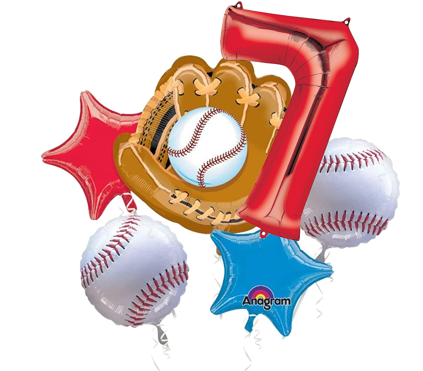 MLB Balloon Bouquet 6pc - Baseball