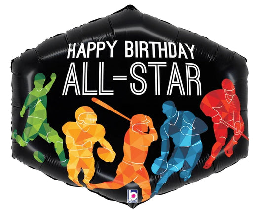 Happy Birthday All-Stars Sports Birthday, 25" Balloon