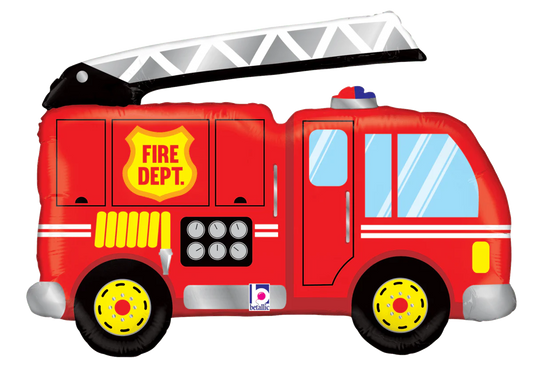 Fire Truck Red Shape Foil Balloon, 40"