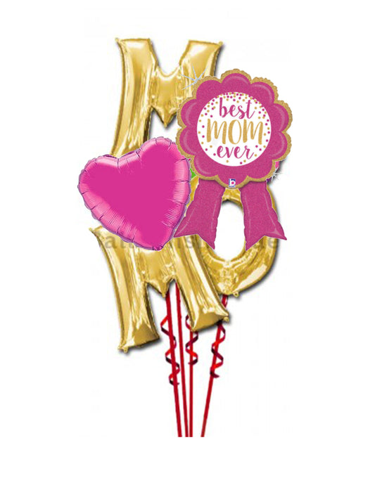 Mom Day Award Gold W/ Letters Bouquet W/ Weight