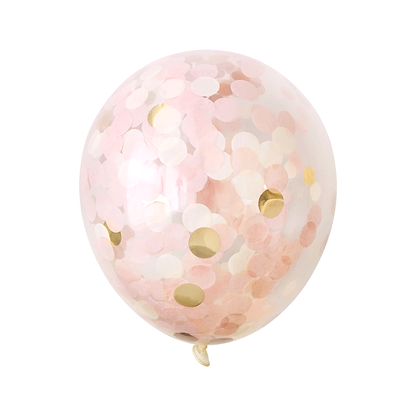 Blush Pink & Gold Confetti Balloon