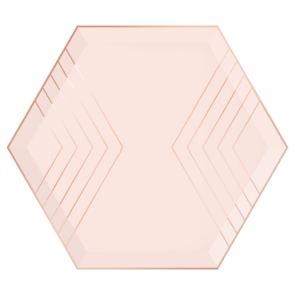 Blush Pink & Gold Hexagon Paper Plates - Small