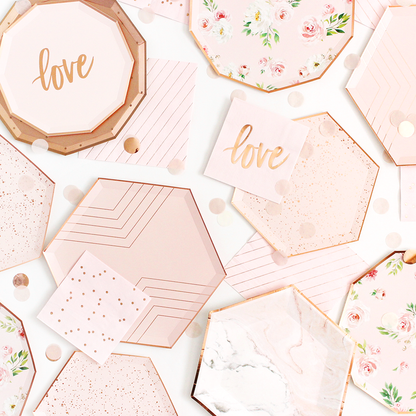Plates Rose Gold Paper Plates - Large