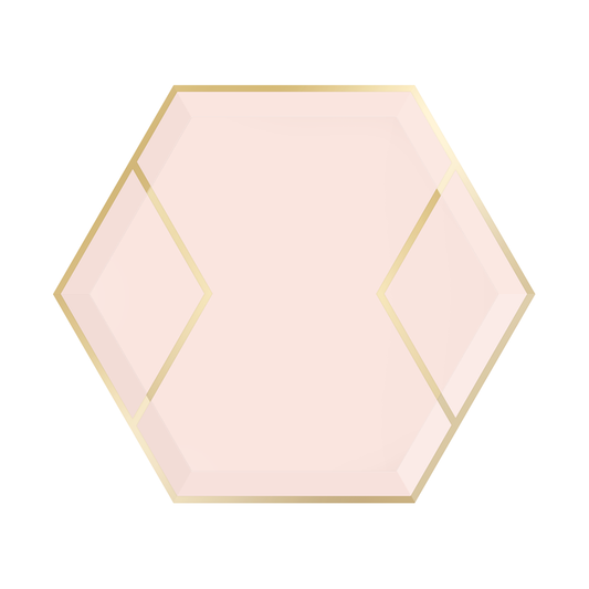 Blush Pink & Gold Hexagon Small Plates