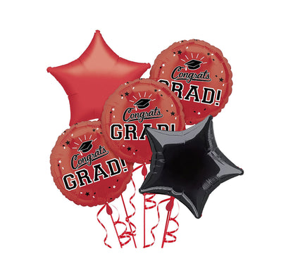Congrats Grad Red Bouquet 5pc
