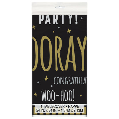 You Did It! Graduation Plastic Tablecloth, 84 x 54 in, 1ct