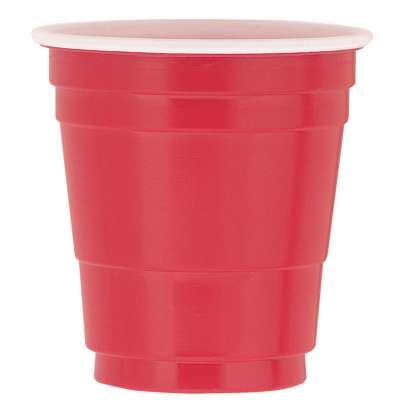 Red Plastic Shot Glass 20ct