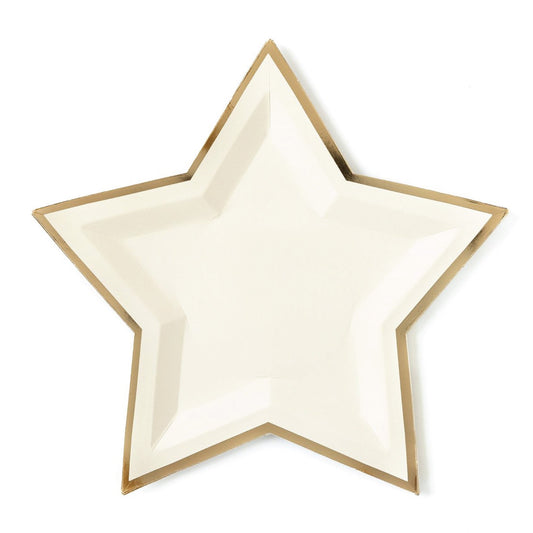CREAM STAR SHAPED DESSERT PLATES