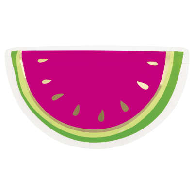 Watermelon Shaped Plates 8ct - Foil Stamped