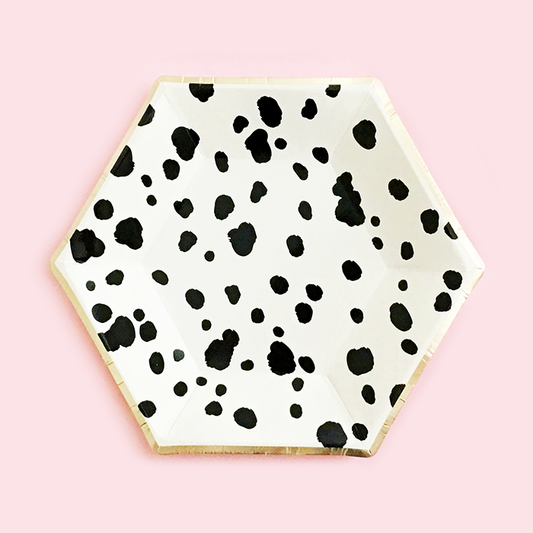 Dalmatian Black & White Paper Plates - Small
