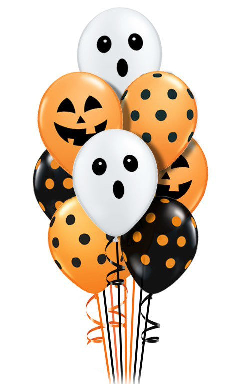 Halloween Ghost & Pumpkin Polka Dot Bouquet