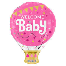 Welcome baby girl air balloon 18''