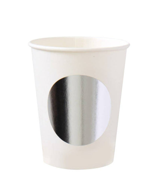 Silver Dot 8oz Cups