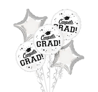Congrats Grad White Bouquet 5pc