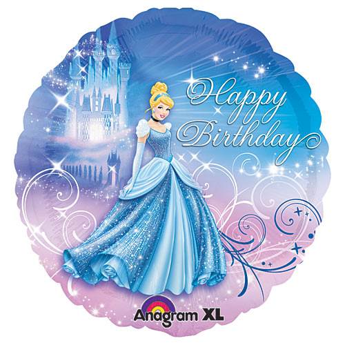 Cinderella Happy Birthday Mylar 18”Balloon