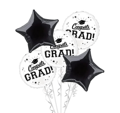 Congrats Grad White Bouquet 5pc
