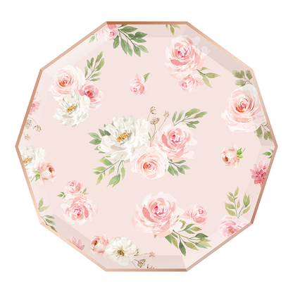 Plates Blush Floral Paper Plates - Large