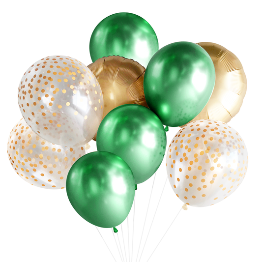 Balloon Bouquet - Green & Gold