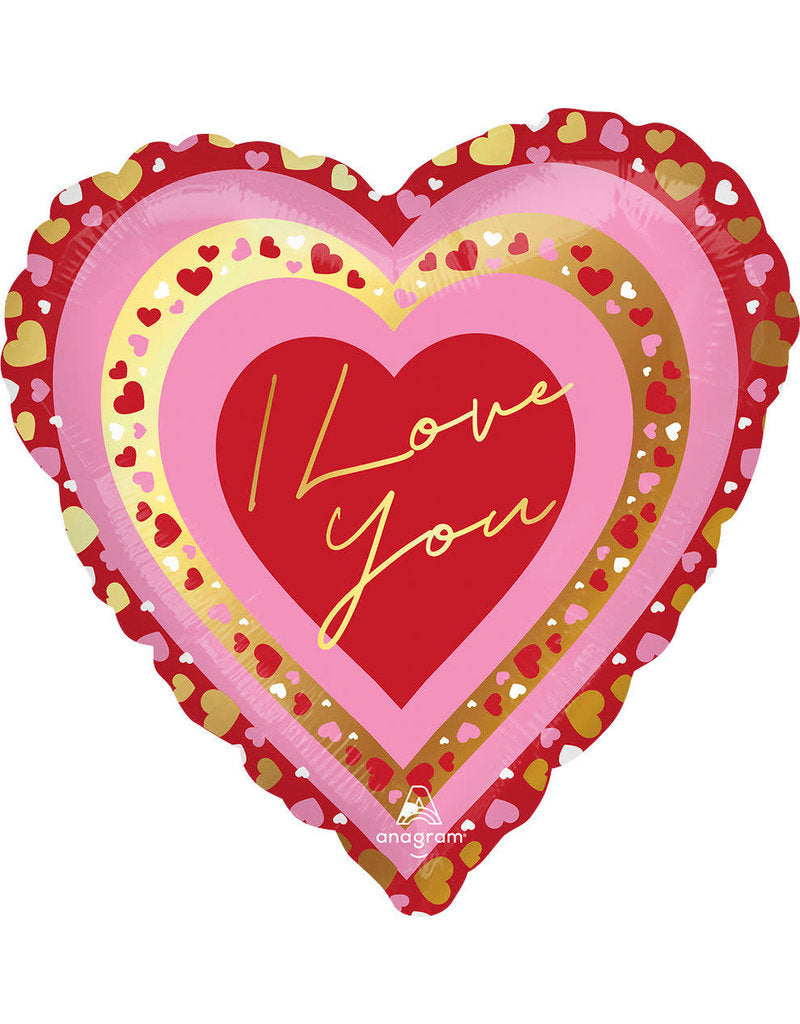 I Love You Pretty Hearts 28" Mylar Balloon
