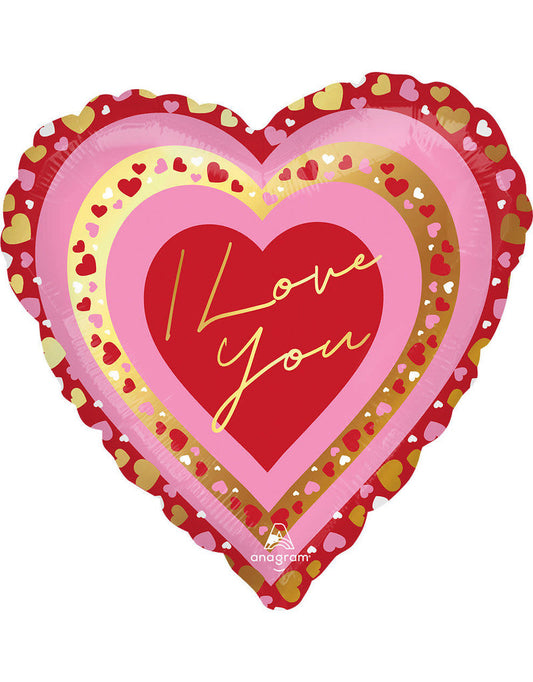 I Love You Pretty Hearts 28" Mylar Balloon