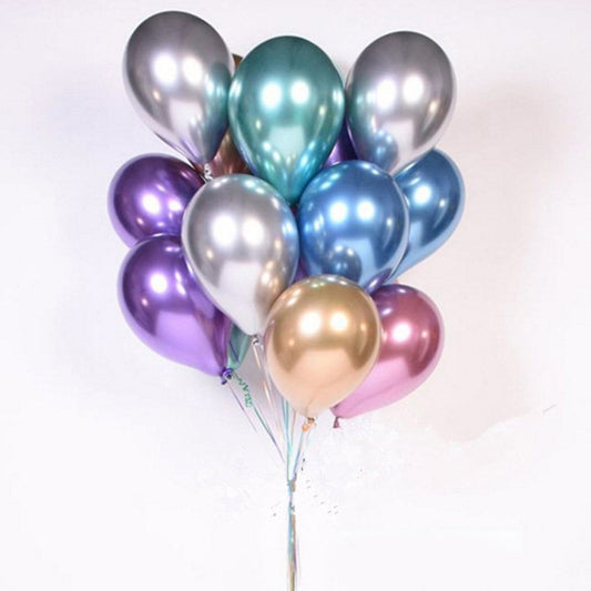 12inch 12ct Rainbow METALLIC BRIGHT Chrome Bouquet Mix