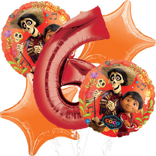 Coco Orange Balloon Bouquet 5pc