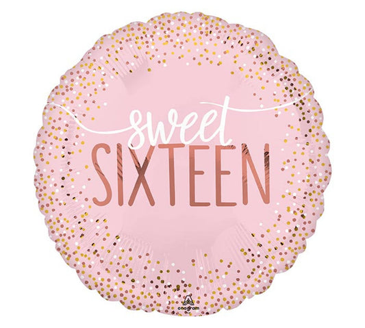 Sweet 16 Rose Gold Balloon- Sweet Sixteen, 18"