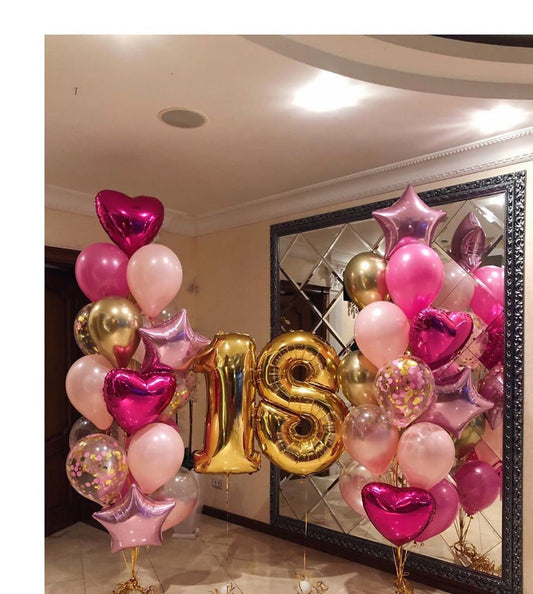Pink & Gold Age Birthday Grand Bouquet