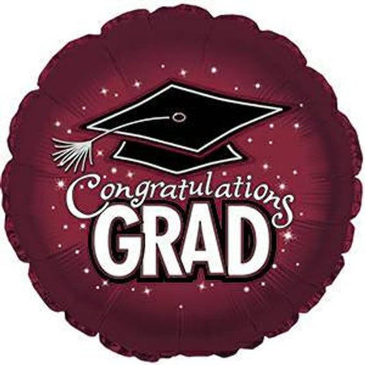 CONGRATS GRAD MARROON MYLAR