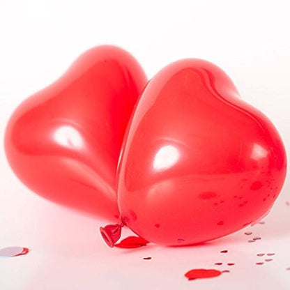 Red Heart Shaped Latex Balloons