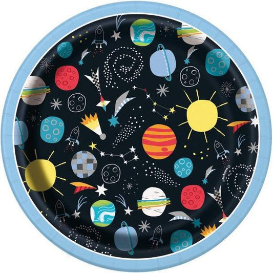Outer Space Birthday Party Dessert Plates, Set of 8, Space Party, Rocket Party